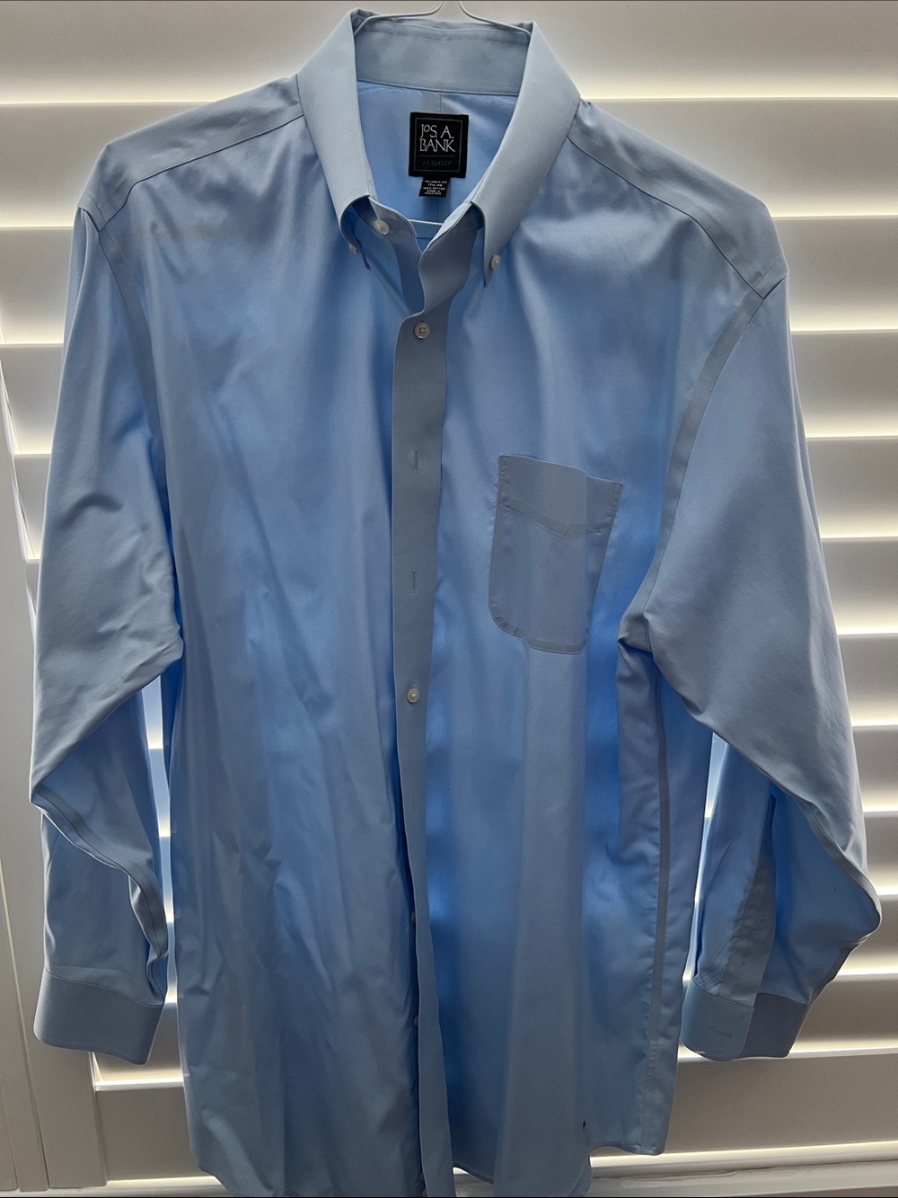 Jos. A. Bank Sky Blue Men's Dress Shirt with Chest Pocket